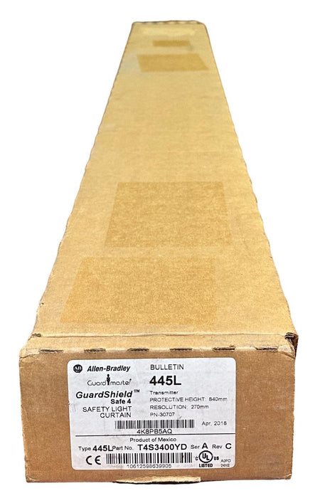 ALLEN BRADLEY 445L-T4S3400YD /A GuardShield Safe LIGHT CURTAIN TRANSMITTER NSFS