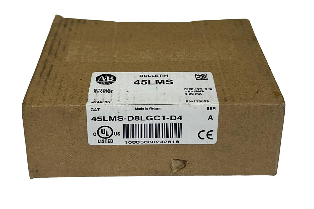 ALLEN BRADLEY 45LMS-D8LGC1-D4 /A OPTICAL SENSOR DIFFUSE 8M 4-20mA 45LMS NSMP