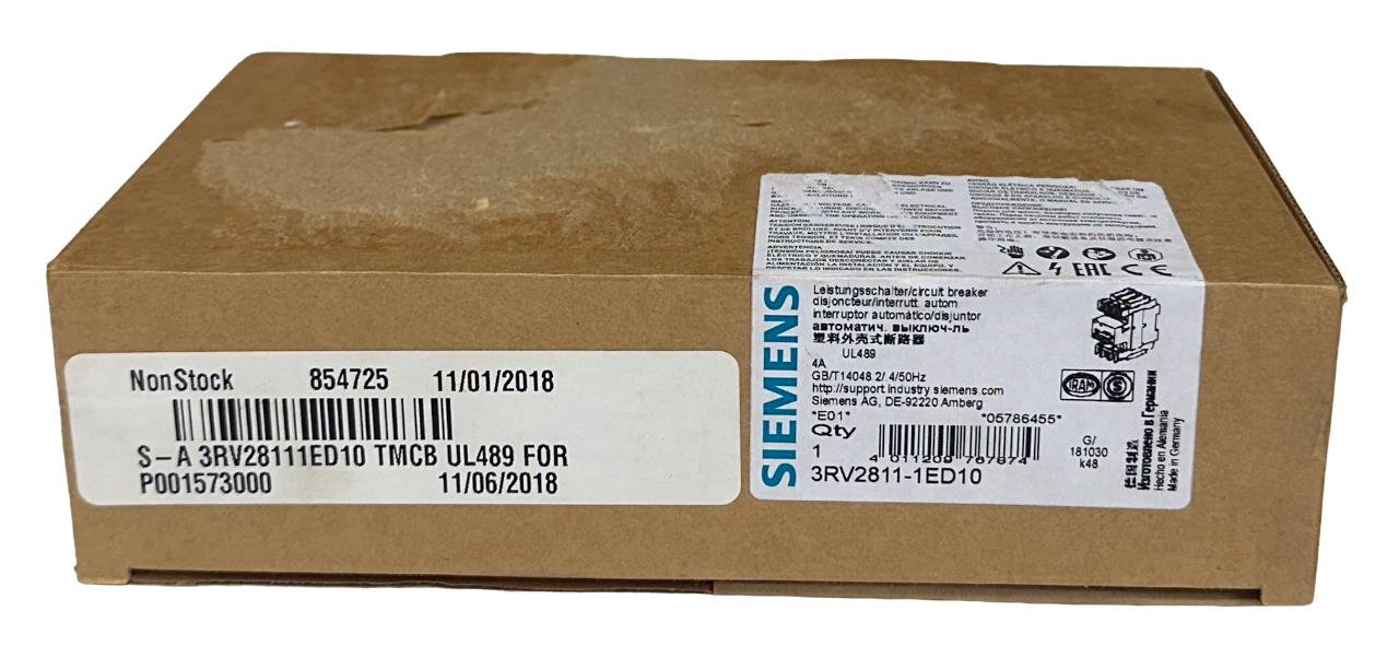 SIEMENS 3RV2811-1ED10 / 3RV28111ED10 SIRIUS CIRCUIT BREAKER SIZE S00 NSMP