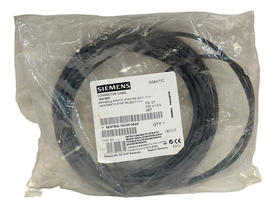 SIEMENS 6ES7902-1AC00-0AA0 / 6ES79021AC000AA0 SIMATIC S7/M7 CONNECTOR CABLE NSFS