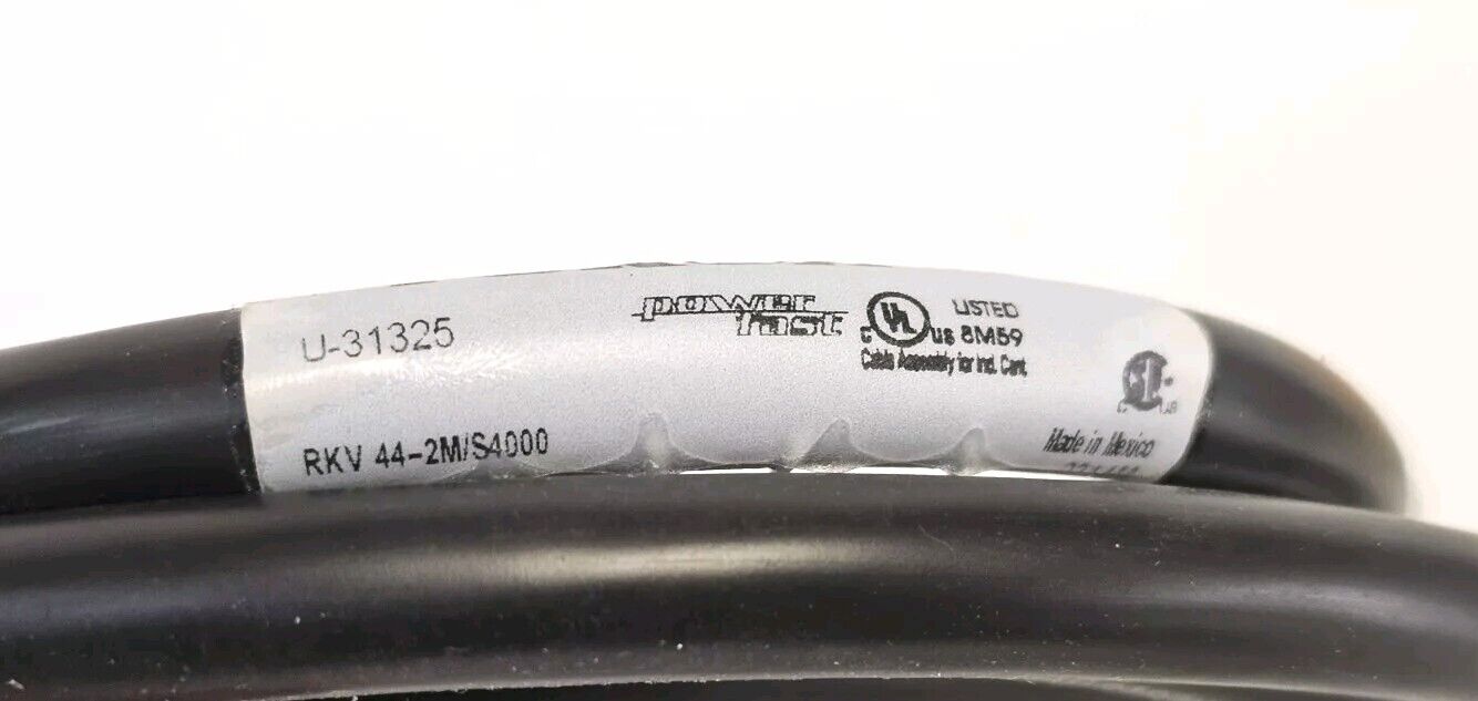 NEW TURCK RKV 44-2M/S4000 CORDSET ID NO. U-31325