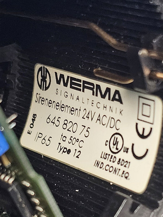 NIB WERMA SIGNALTECHNIK 645.820.75 STACK LIGHT/SIREN ELEMENT 8 TONE