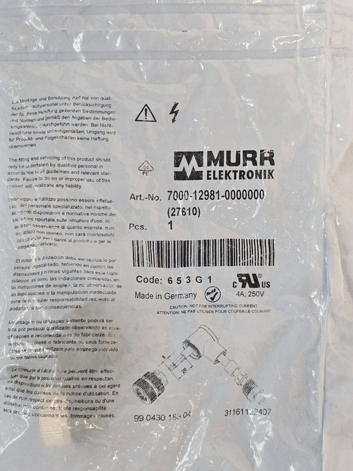 LOT OF 3 NEW MURR ELEKTRONIK 7000-12981-0000000 FIELD WIREABLE CONNECTORS