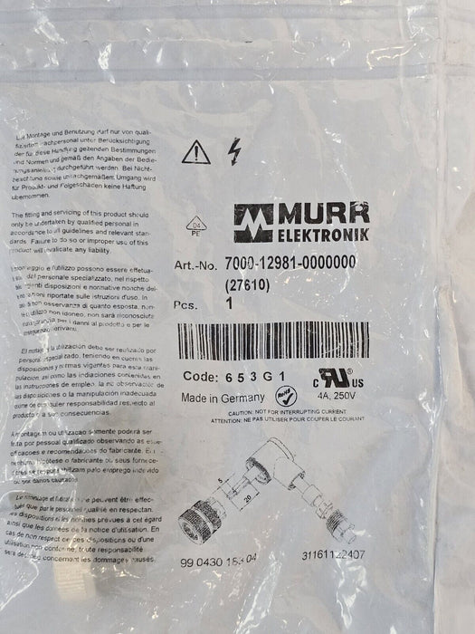 LOT OF 3 NEW MURR ELEKTRONIK 7000-12981-0000000 FIELD WIREABLE CONNECTORS