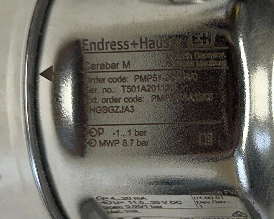 ENDRESS+HAUSER PMP51-2C9J4/0 / PMP51-AA12QI1HGBGZJA3 Cerabar M TRANSMITTER NSNP