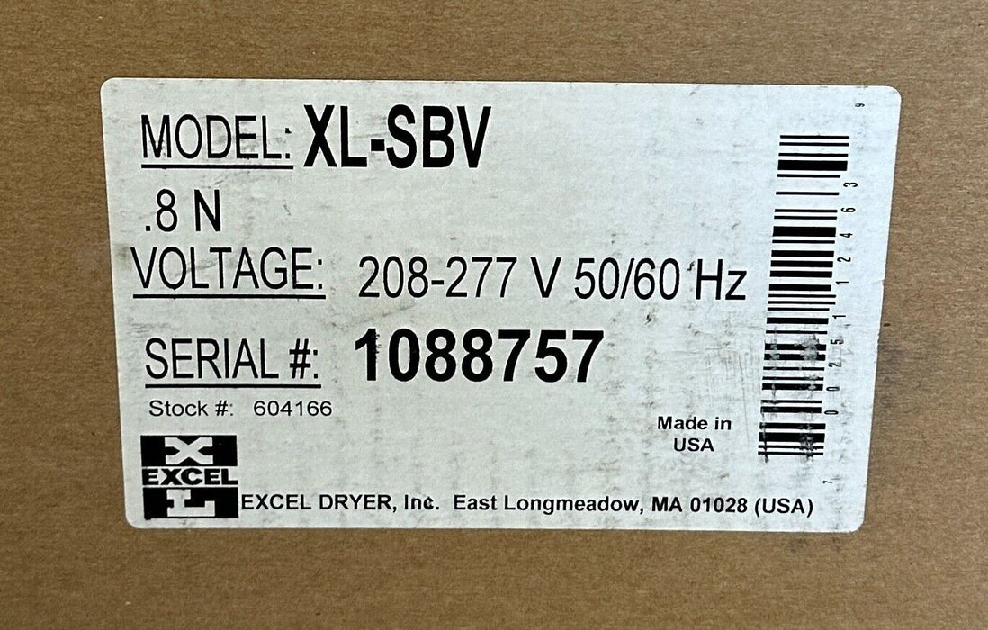 EXCEL DRYER XL-SBV / XLSBV XLERATOR STAINLESS HAND DRYER 208-277V 50/60Hz NSFS