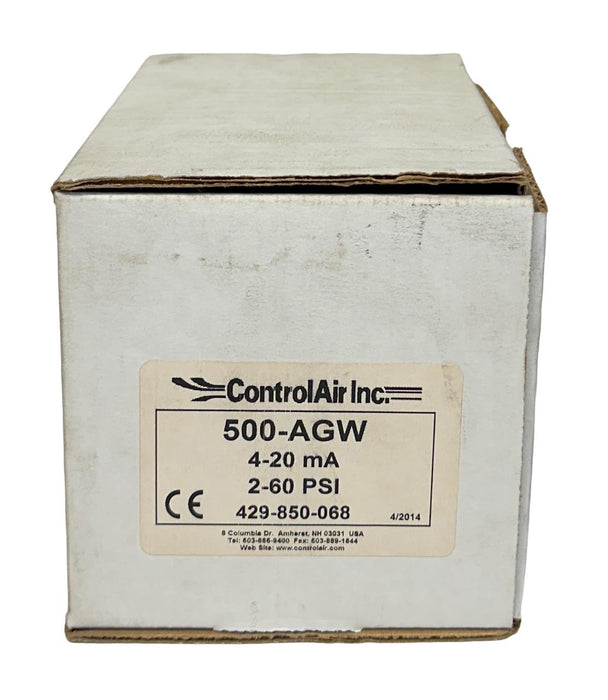 ControlAir INC 500-AGW / 500AGW TYPE 500X I/P TRANSDUCER 4-20mA INPUT NSMP