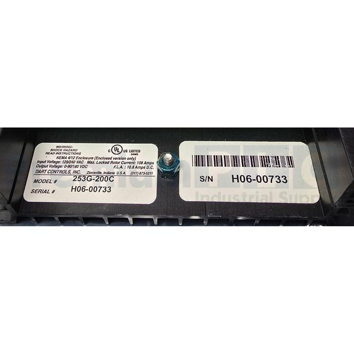 NEW DART CONTROLS INC 253G-200C DC SPEED CONTROL 2HP NEMA 4 IN:120/240VAC NSMP