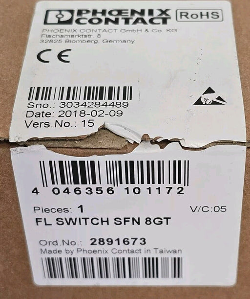 NIB PHOENIX CONTACT FL SWITCH SFN 8GT ETHERNET SWITCH 2891673