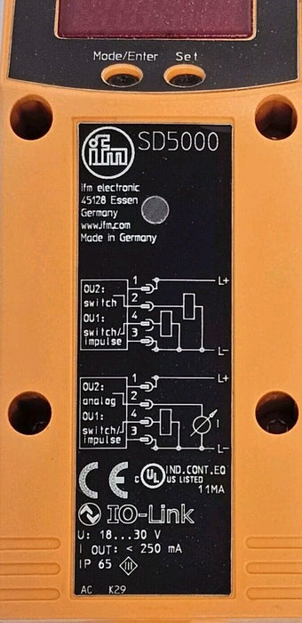 NIB IFM EFECTOR SDR14DGXFPKG/US-100 COMPRESSED AIR METERS SD5000