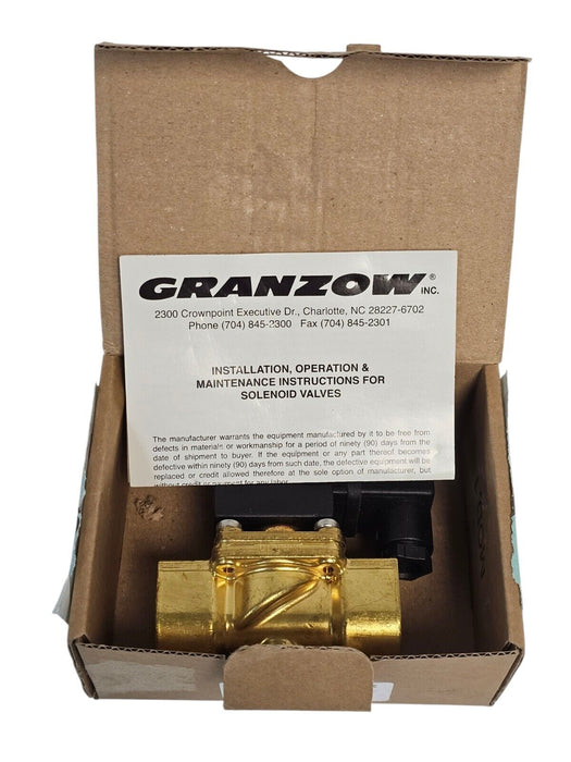 NIB GRANZOW E4D29-000 SOLENOID VALVE E4D29000 SIZE: 1/2'' 24V DC