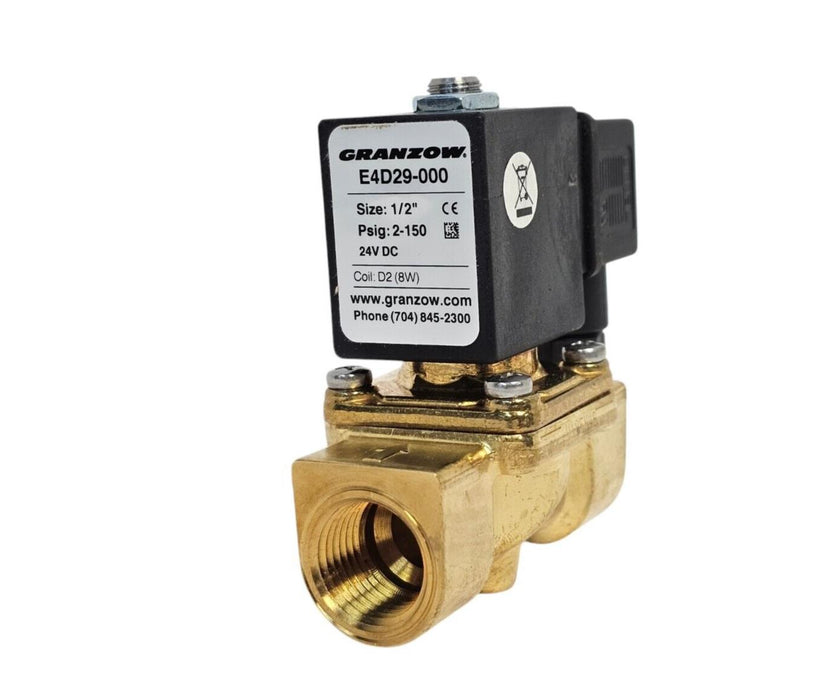 NIB GRANZOW E4D29-000 SOLENOID VALVE E4D29000 SIZE: 1/2'' 24V DC