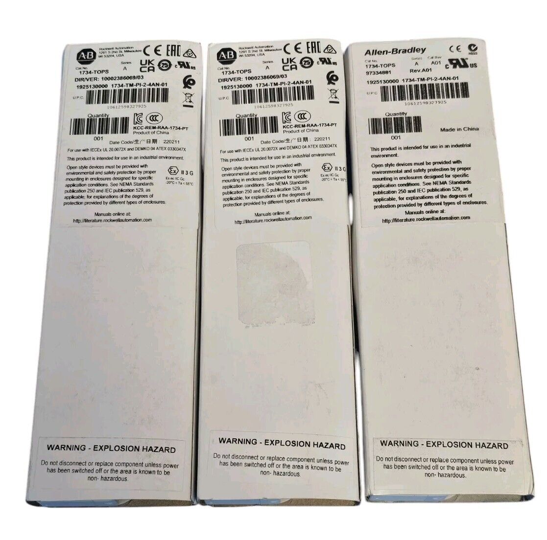 LOT OF 3 NIB ALLEN BRADLEY 1734-TOPS SER. A TERMINAL BASES 1734TOPS