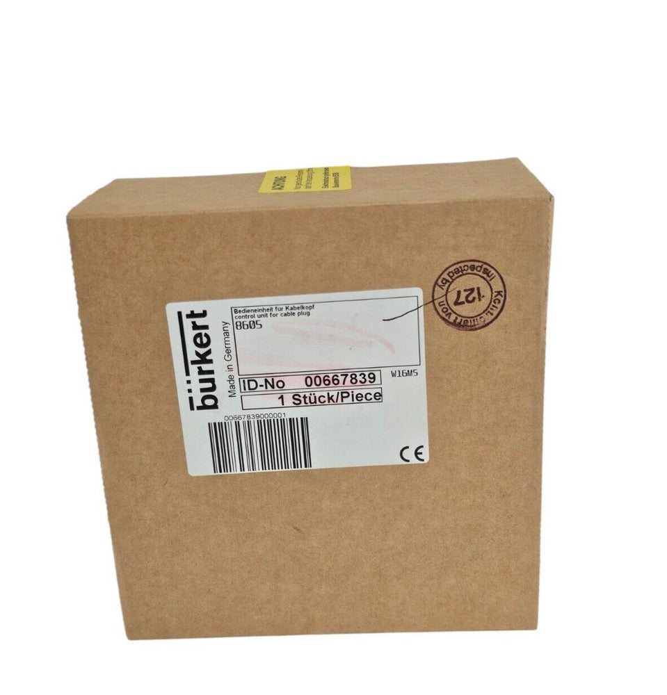 NIB BURKERT 8605 CONTROL UNIT FOR CABLE PLUG ID-NO: 00667839