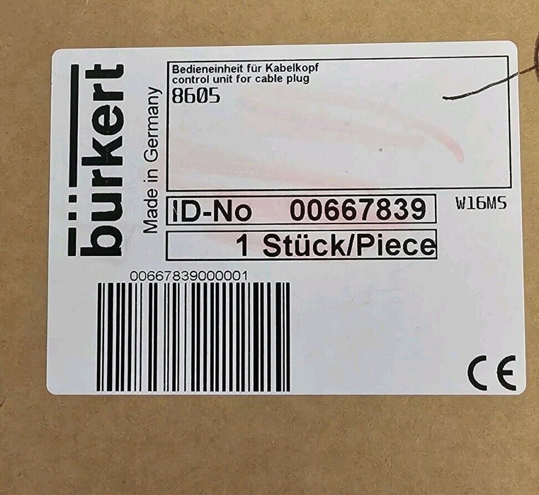 NIB BURKERT 8605 CONTROL UNIT FOR CABLE PLUG ID-NO: 00667839