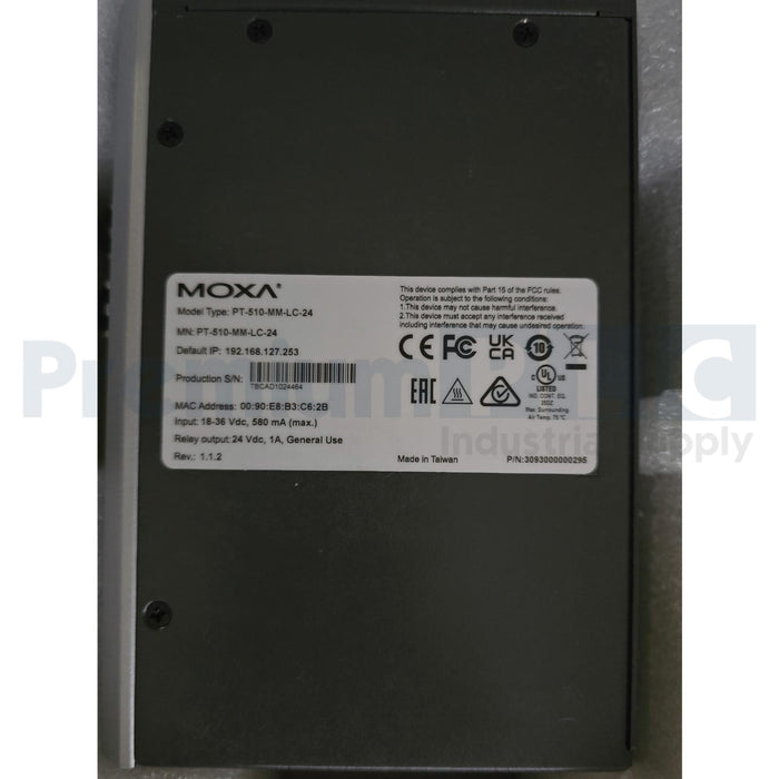 MOXA PT-510-MM-LC-24 PowerTrans PT-510 10-PORT MANAGED ETHERNET SWITCH NSMP