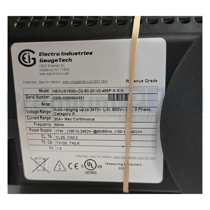 ELECTRO INDUSTRIES GaugeTech NEXUS 1500+-D2-60-20-V2-485P-X-X-X POWER METER NSMP