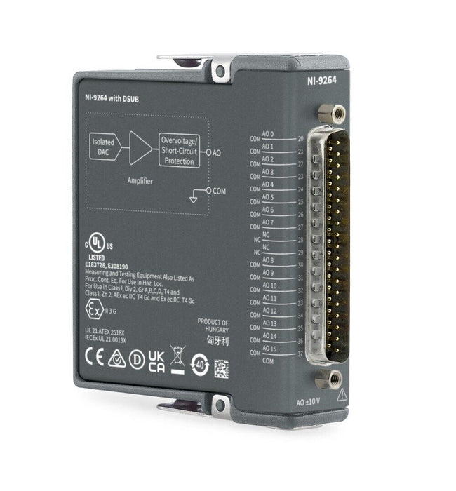 NATIONAL INSTRUMENTS NI-9264 w/ DSUB 16-Ch ±10V, 25 kS/s, 16-Bit 780927-01 NSMP