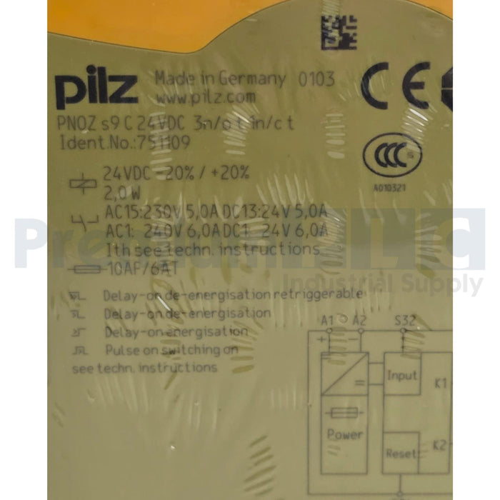 PILZ PNOZ s9 C 24VDC 3 n/o t 1 n/c t / 751109 PNOZsigma SAFETY RELAY 24VDC NSFS