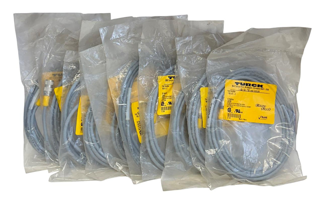 10 TURCK RK 4T-2 / RK4T2 EURO FAST CORDSET CABLES SINGLE-ENDED 2M U2151 NSFS