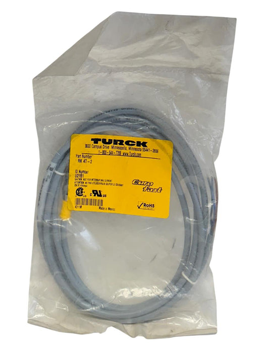 10 TURCK RK 4T-2 / RK4T2 EURO FAST CORDSET CABLES SINGLE-ENDED 2M U2151 NSFS