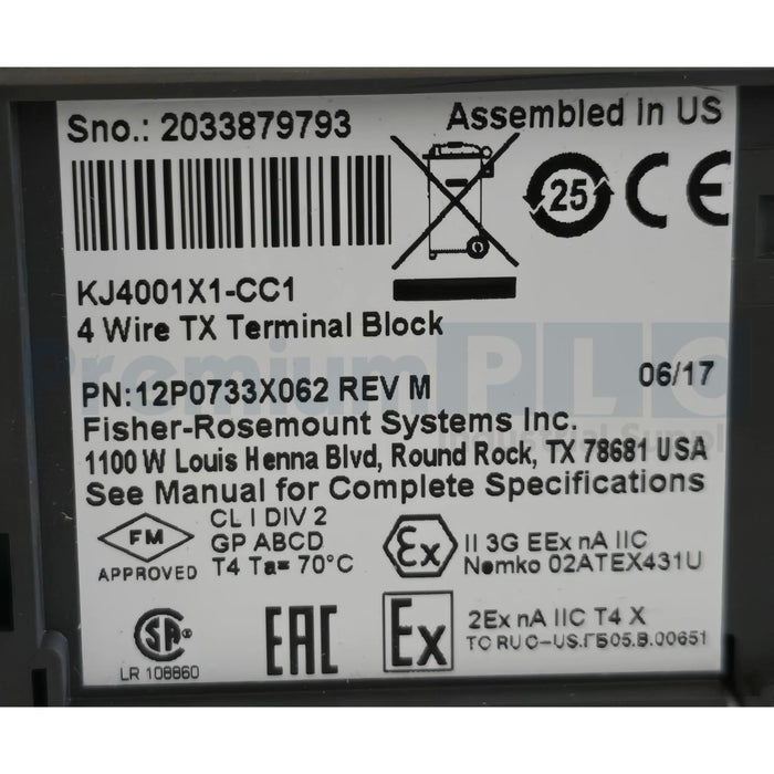 EMERSON VE4003S2B3 DeltaV AI 4-20mA HART 8CH CARD 12P2532X152 KJ3222X1-BA1 NSMP