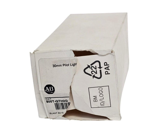 NIB ALLEN BRADLEY 800T-QTH2G /U 30mm PILOT LIGHT PUSH BUTTON GREEN 12-130VAC/DC