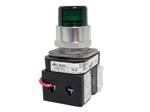 NIB ALLEN BRADLEY 800T-QTH2G /U 30mm PILOT LIGHT PUSH BUTTON GREEN 12-130VAC/DC
