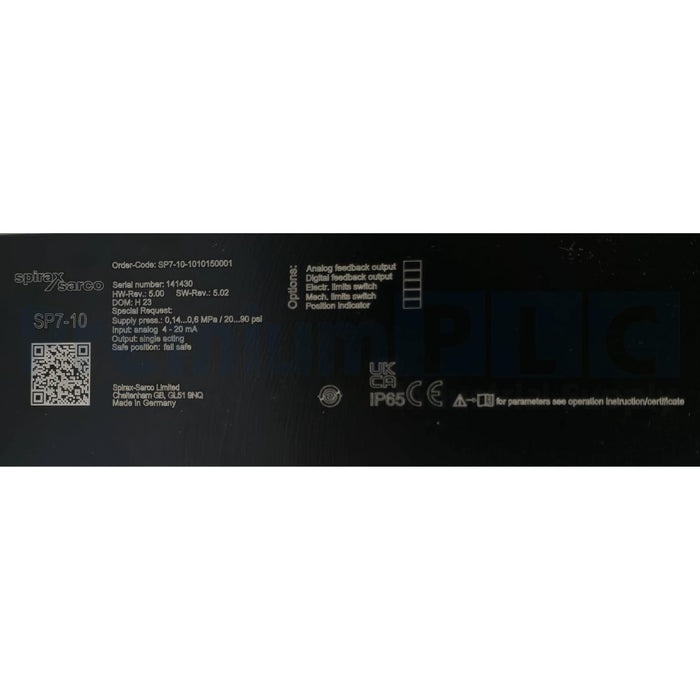NEW SPIRAX SARCO SP7-10 SMART POSITIONER 3440500 COD: SP7-10-1010150001 M5 NSMP