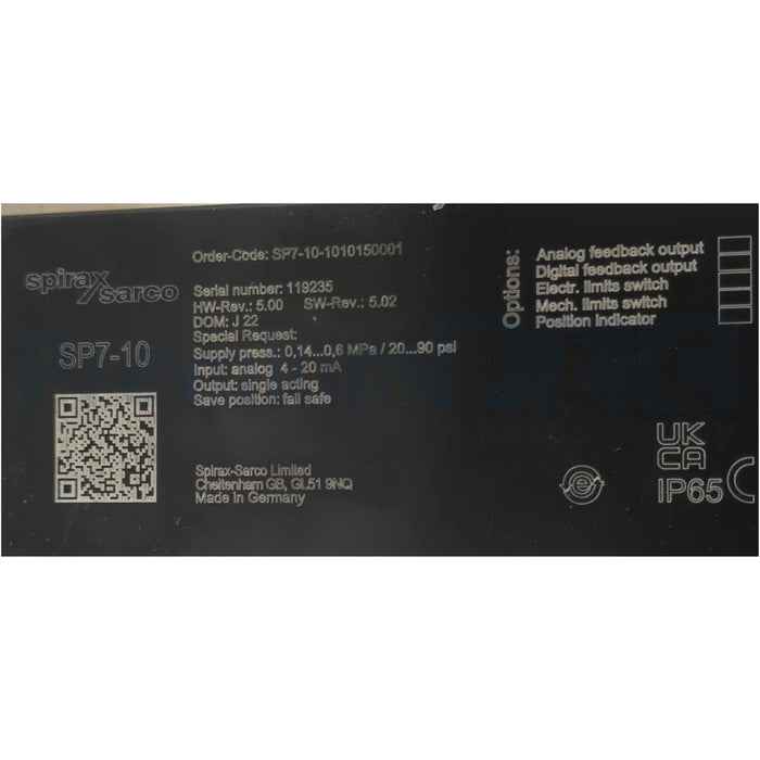 NEW SPIRAX SARCO SP7-10 SMART POSITIONER 3440500 COD: SP7-10-1010150001 M5 NSNP