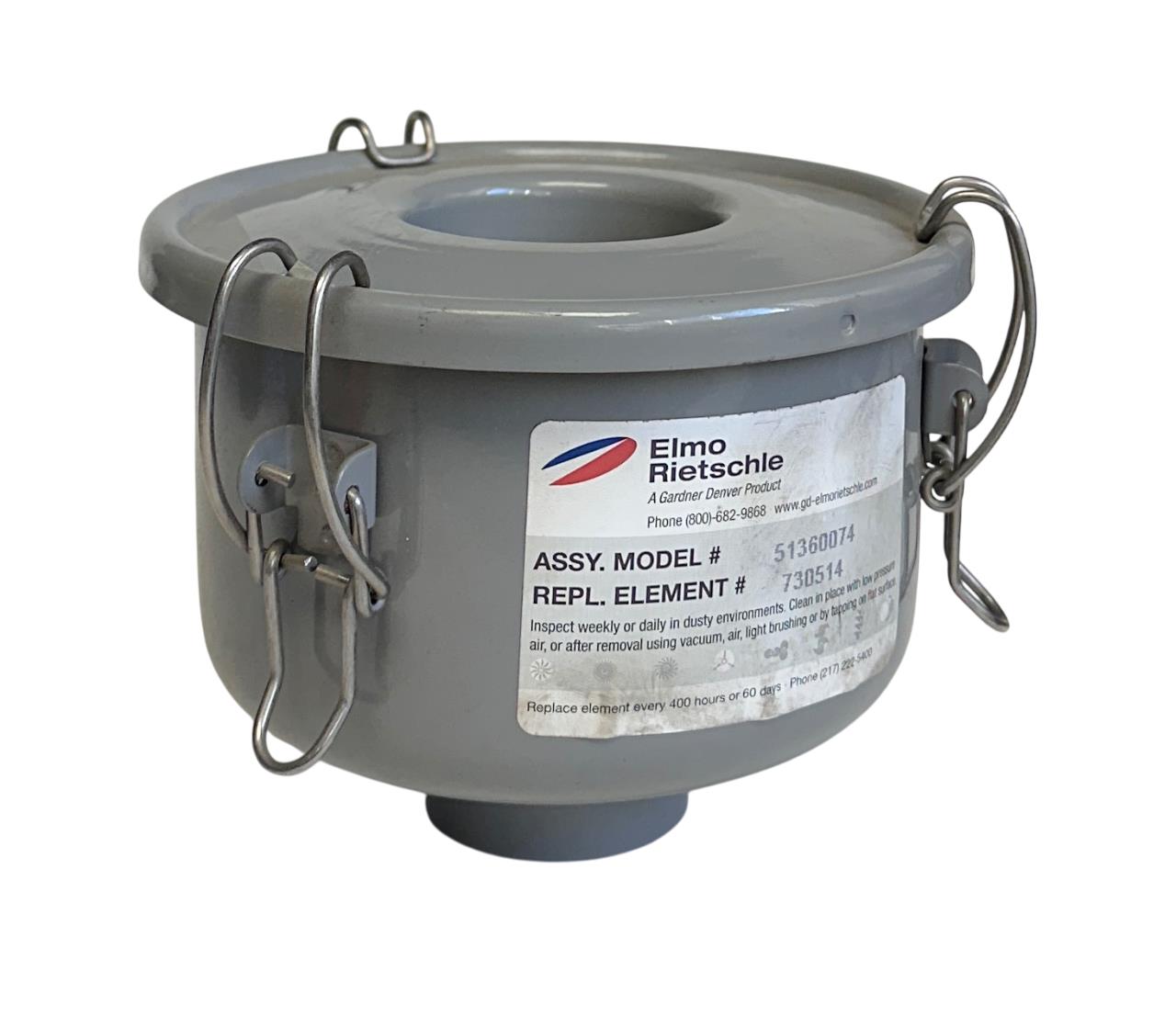 ELMO RIETSCHLE GARDNER DENVER 51360074 INLET FILTER CANISTER 1-1/4'' NSNP