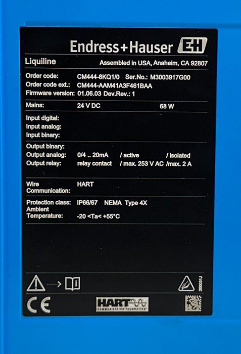 ENDRESS+HAUSER CM444-8KQ1/0 / CM444-AAM41A3461BAA Liquiline CM444 24VDC 68W NSMP