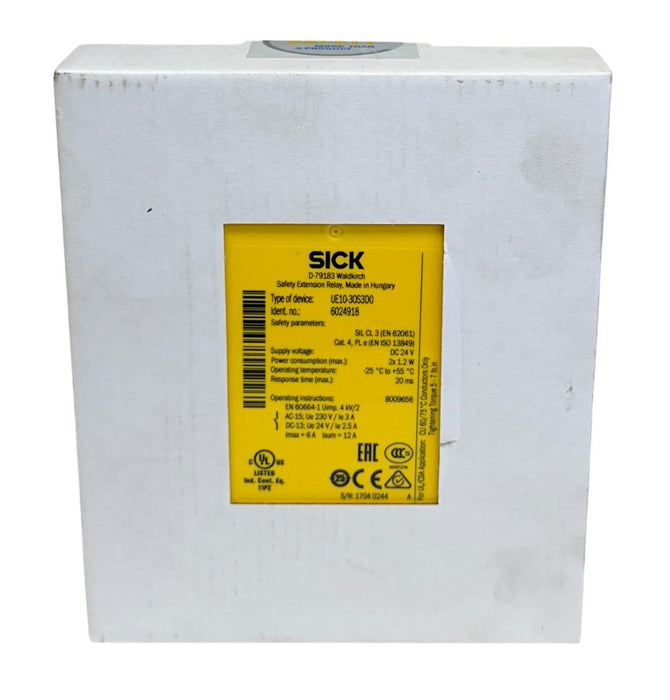 SICK UE10-30S3D0 / 6024918 SAFETY EXTENSION RELAY 24VDC UE10-30S 20ms NSFS