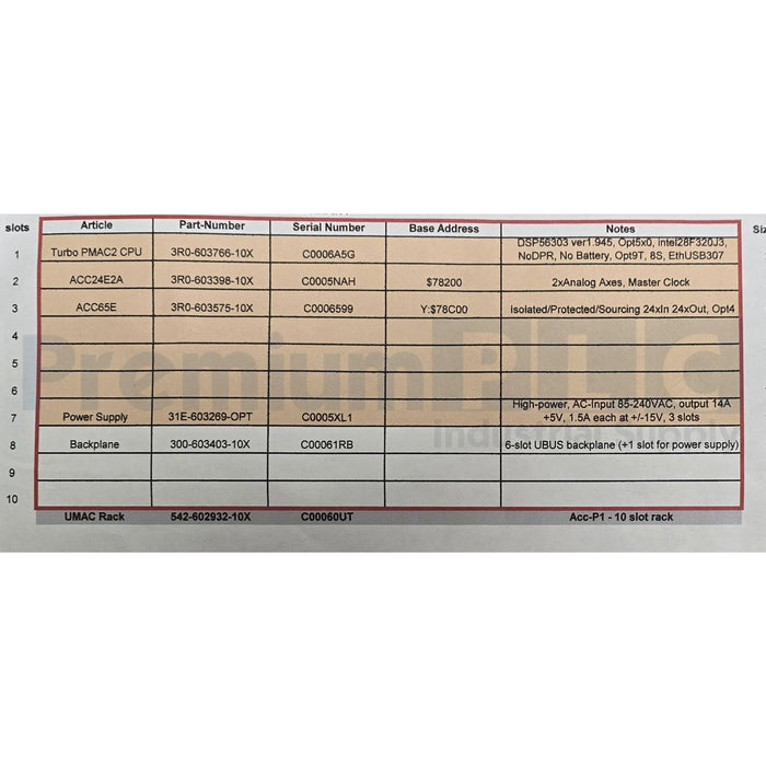 NEW DELTA TAU 10-SLOT UMAC MULTI-AXIS CONTROLLER TURBO PMAC2 CPU 3R0-603766-10X