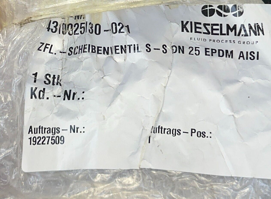 KIESELMANN 4310025130-021 / 4310025130021 BUTTERFLY VALVE 1'' SS DN25 EPDM NSMP
