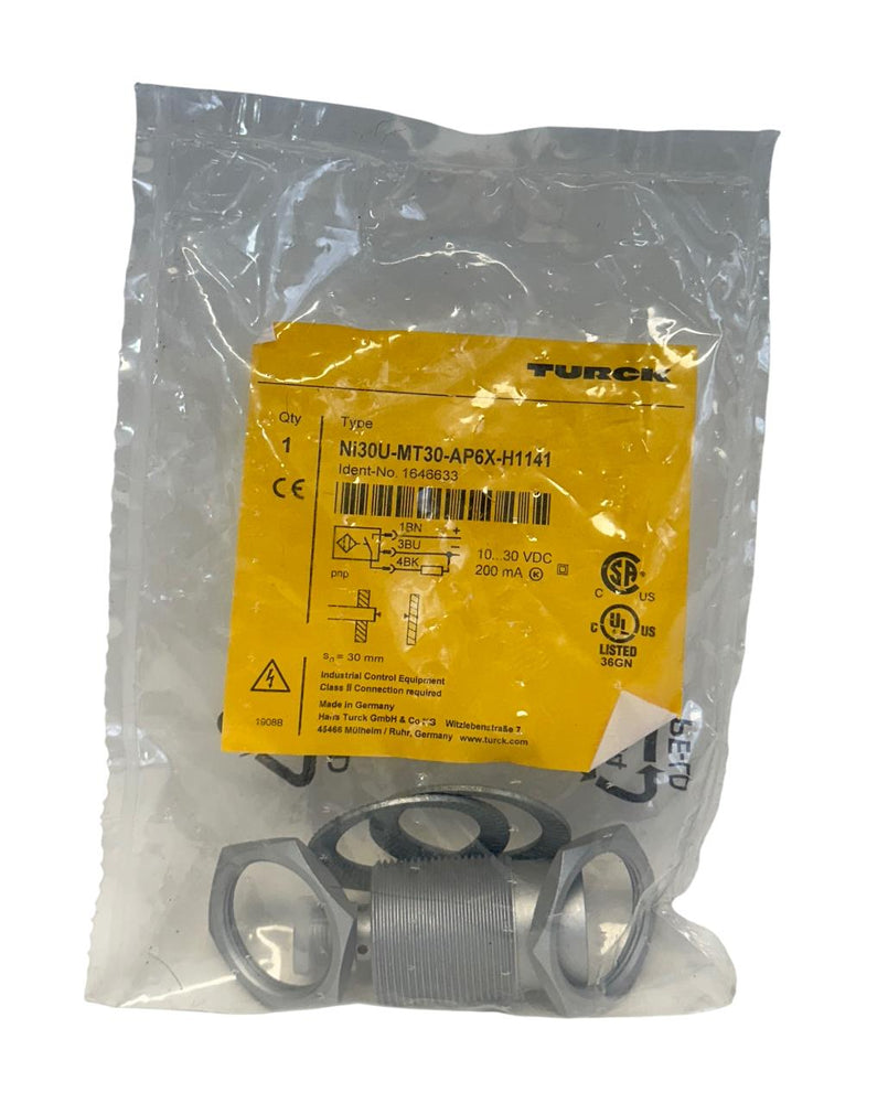 TURCK Ni30U-MT30-AP6X-H1141 / 1646633 INDUCTIVE SENSOR 10-30VDC 200mA NSFS