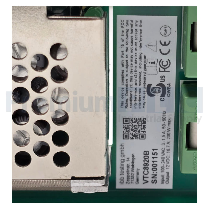 VECTOR VTC8920B POWER SUPPLY MODULE VT SYSTEM 100-240VAC-INPUT 12V-OUTPUT NSNP