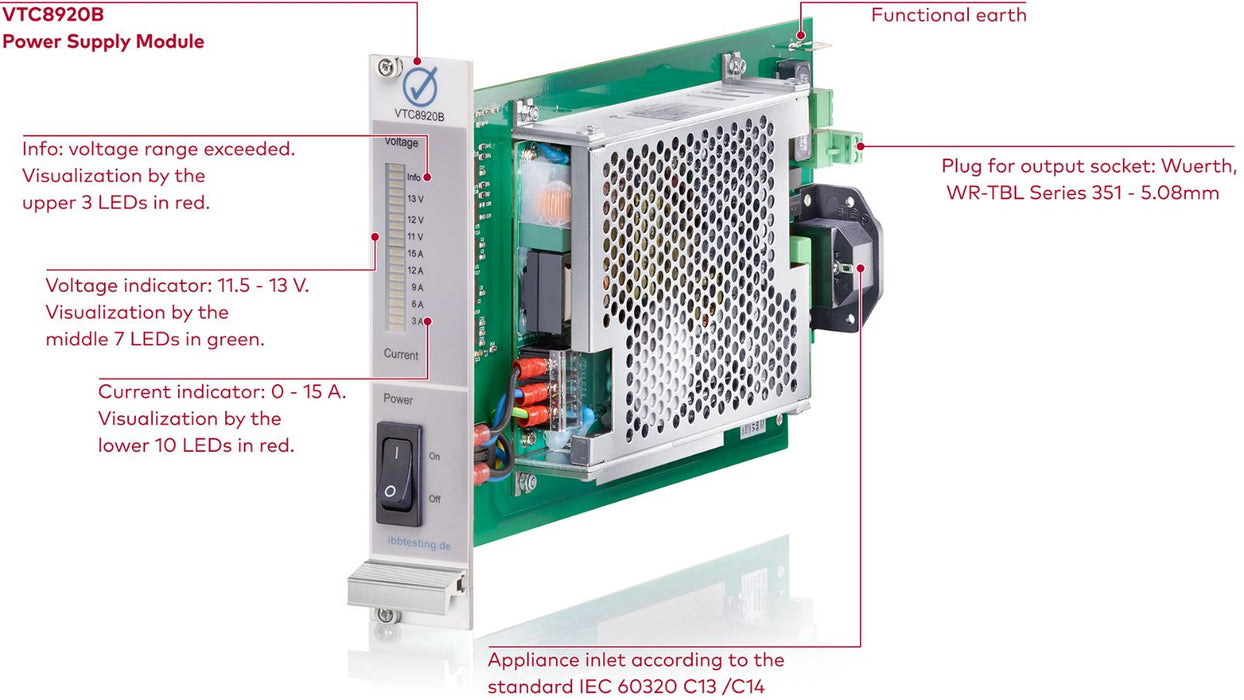 VECTOR VTC8920B POWER SUPPLY MODULE VT SYSTEM 100-240VAC-INPUT 12V-OUTPUT NSNP