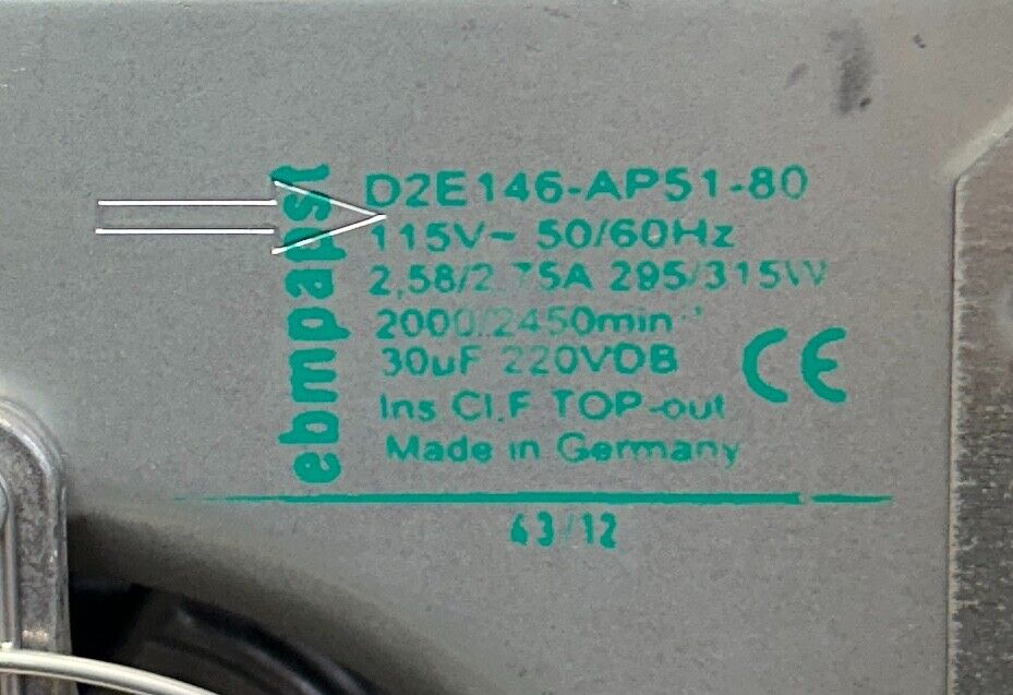 EBM-PAPST D2E146-AP51-80 / D2E146AP5180 CENTRIFUGAL FAN BLOWER 115V 50/60Hz NSNP