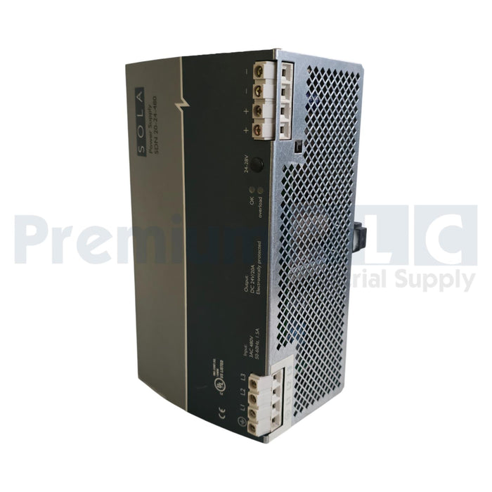 EMERSON SolaHD SDN20-24-480 DIN RAIL POWER SUPPLY 24VDC-OUT 380-480 VAC-IN NUPI