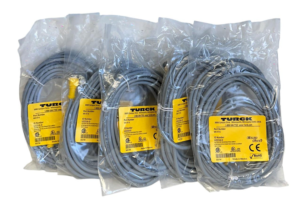 5 TURCK WK 4T-6 / U2216-0 EUROFAST SINGLE-ENDED CORDSETS WK4T6 6M NSFS