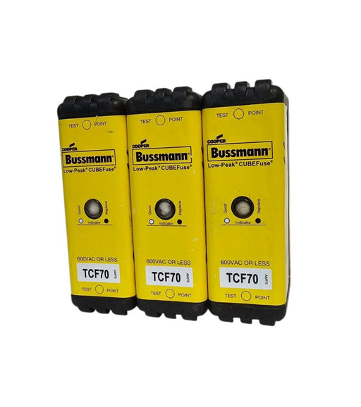 LOT OF 3 COOPER BUSSMANN TCF70 LOW-PEAK CUBEFuse
