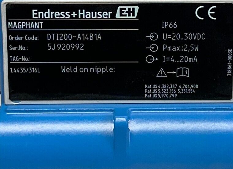 ENDRESS+HAUSER DTI200-A14B1A / 3005603540-10 MAGPHANT FLOW METER 20-30VDC NSMP