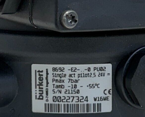 BURKERT 8692-E2-10-0 / 00227324 / 227324 ELECTRO-PNEUMATIC POSITIONER 8692 NSNP