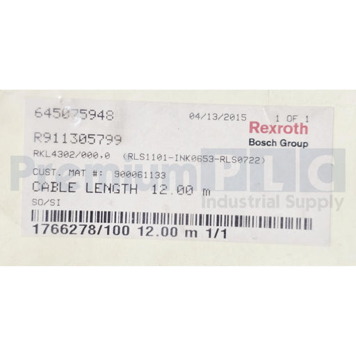 REXROTH INDRAMAT R911305799 - RKL4302/000,0 (RLS1101-INK0653-RLS0722) CABLE NSMP