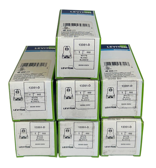 7 LEVITON 13351-D / 13351D FLUORESCENT LAMPHOLDERS WHITE 660W 600V NSMP