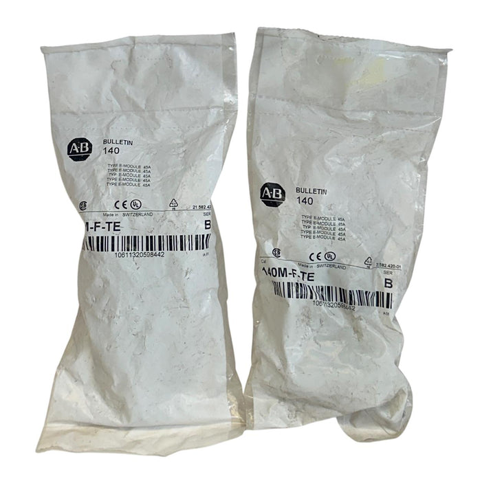2 ALLEN BRADLEY 140M-F-TE /B BULLETIN 140 TYPE E-MODULE 45A ADAPTER 140MFTE NSFS