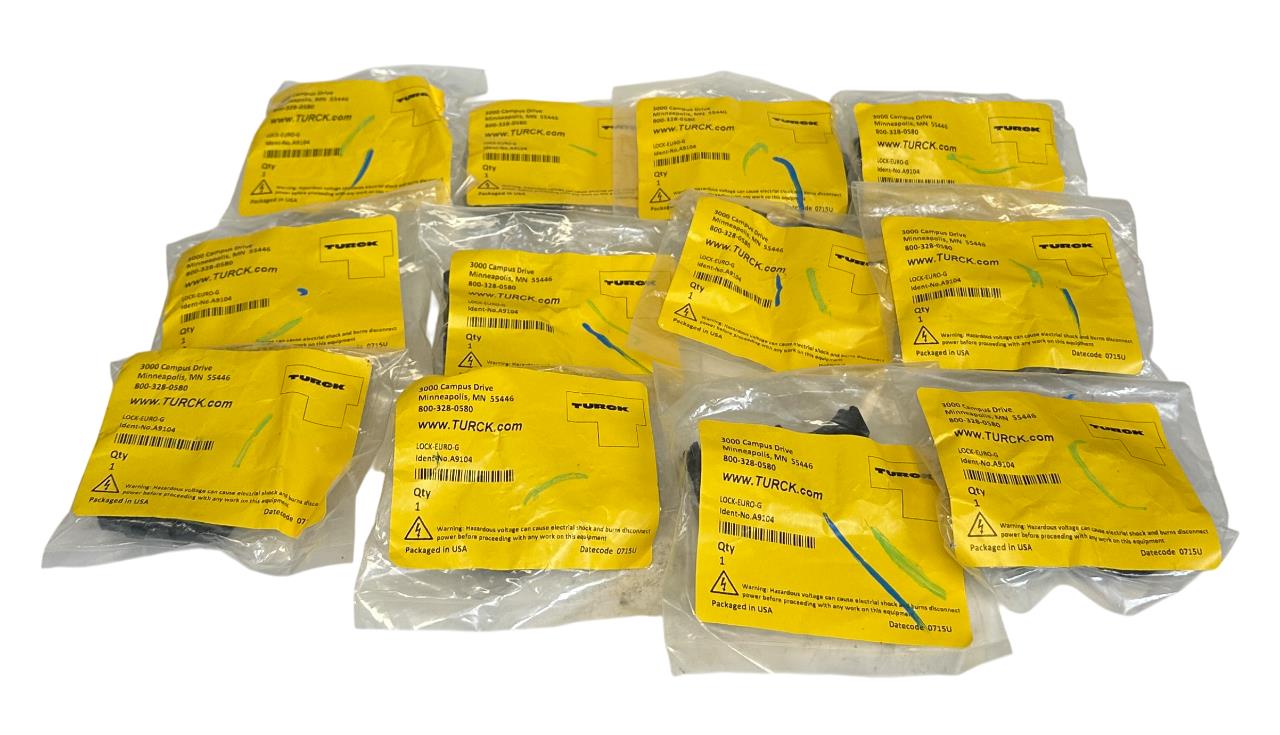 12 TURCK A9104 / LOCK-EURO-G CABLE CONNECTOR LOCKS LOKFAST GUARD NSMP
