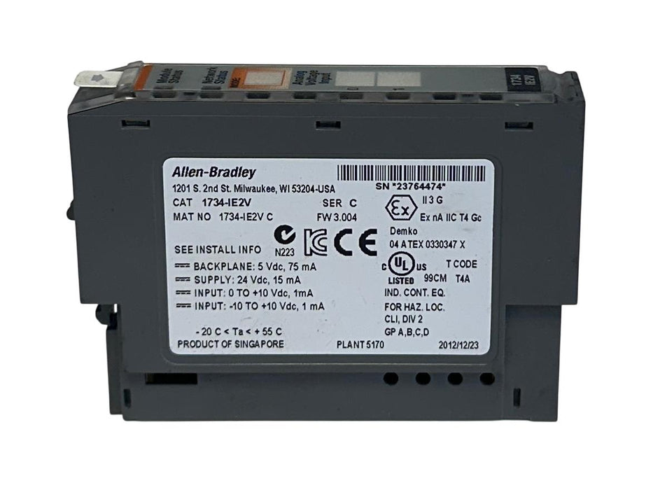 ALLEN BRADLEY 1734-IE2V /C POINT I/O 2-CHNL ANALOG INPUT MODULE 1734IE2V NSMP