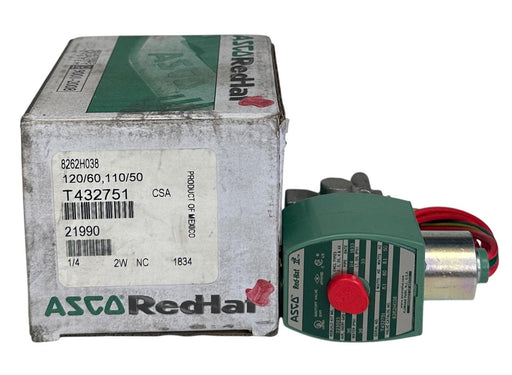 ASCO 8262H038 120/60, 110/50 RedHat II SOLENOID VALVE 1/4'' 21990 6.1/8.1W NSMP